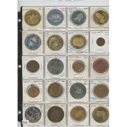 Lot of 20 American medals and trade dollars including Mardi Gras, Montana Statehood, Travelers Insur