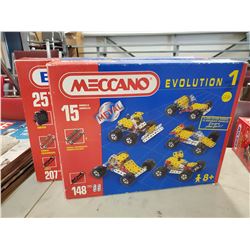 2 MECCANO SETS, #1 & #2 - 15 MODELS AND 25 MODELS