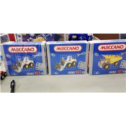 3 NEW IN BOX MECCANO - 101 & 103 PIECES EACH