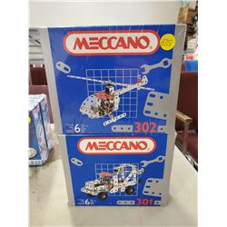 2 BOXES OF MECCANO - 301 & 302 PIECES, HELICOPTER & TRUCK