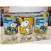 Image 1 : 3 PEANUTS AND SNOOPY FLOWER VASES (GLASS)