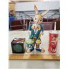 Image 2 : LOT OF VINTAGE TOYS - METAL WINDUP BUNNY (WORKS), RUBIKSCUBE, ETC.