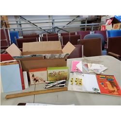 LOT OF CARDS, STATIONARY, POSTCARDS, ENVELOPES, PENS, ETC.