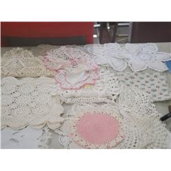 LOT OF DOLLIES AND ASSORTED TABLE COVERS