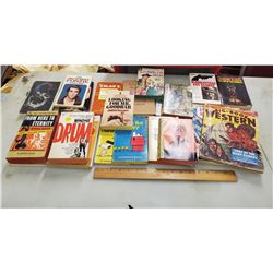 LARGE LOT OF BOOKS, MAGAZINES, READING MATERIAL