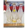 Image 1 : 3 CLEAR GLASS COCA-COLA BOTTLES