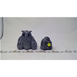 LOT OF ORNAMENTS- OWLS & BEAVERS