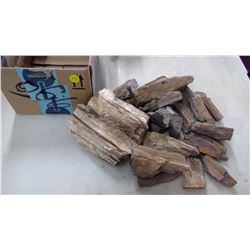 BOX OF PETRIFIED WOOD