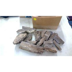 BOX OF PETRIFIED WOOD