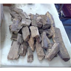 BOX OF PETRIFIED WOOD