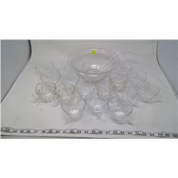 PUNCH BOWL AND GLASSES