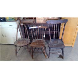 3 Wooden Kitchen Chairs