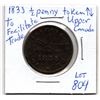 Image 1 : 1833 HALF PENNY TOKEN TO FACILITATE TRADE UPPER CANADA