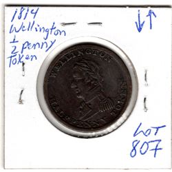 1814 WELLINGTON HALF PENNY TOKEN