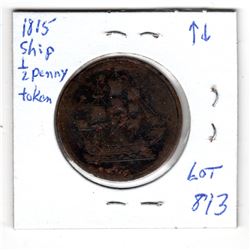 1815 SHIP HALF PENNY TOKEN