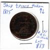 Image 2 : 1815 SHIP HALF PENNY TOKEN