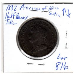 1932 PROVINCE OF NOVA SCOTIA HALF PENNY TOKEN