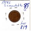 Image 2 : 1954 ERROR USA 1 CENT S CONNECTED TO 95 IN DATE