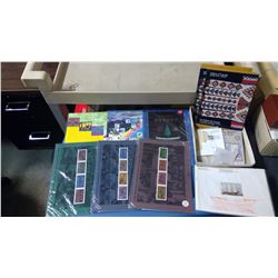 ASSORTED STAMPS & COLLECTTION BOOKS(INDIANS OF CANADA HERITAGE STAMP COLLECTIONS, LEGENDARY HEROES)