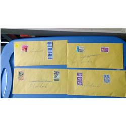 ASSORTED STAMPS IN ENVELOPES - SWISS,THAILAND,SRI LANKA,ETC