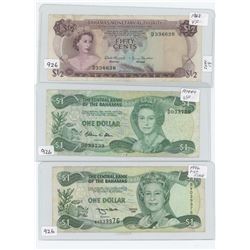 LOT OF 3 BAHAMA NOTES