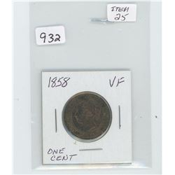 1858 QUEEN VICTORIA ONE CENT