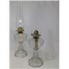 Image 1 : 2- #2 Coal Oil Lamps w/ Chimneys