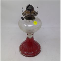#2 Coal Oil Lamp, Red Base