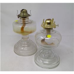 2- #2 Coal Oil Lamps , No Chimneys