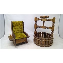 Wooden Wishing Well & Mini Sewing Couch