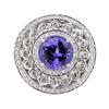 Image 2 : 6.94 ctw Tanzanite and Diamond Ring - 14KT White Gold