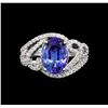 Image 2 : 14KT White Gold 3.23 ctw Tanzanite and Diamond Ring