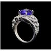 Image 4 : 14KT White Gold 3.23 ctw Tanzanite and Diamond Ring