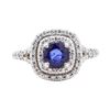 Image 2 : 1.44 ctw Sapphire And Diamond Ring - 14KT White Gold