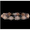 4.39 ctw Diamond Bracelet - 14KT Rose and White Gold