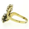 Image 8 : 18k Gold Rose Diamonds Seed Pearl Enamel Bypass Ring