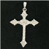 Image 2 : 18k White Gold 0.65 ctw Prong F VS Round Diamond Cluster Cross Pendant 1.9g