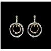 0.75 ctw Diamond Earrings - 14KT Tri Color Gold