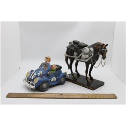 Horse and car ornament