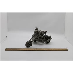 Scrap metal motorcycle w/ side car