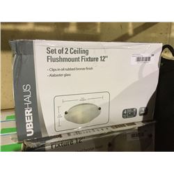 UberHausSet of 2 Ceiling Flushmount Fixtrures (12inch)