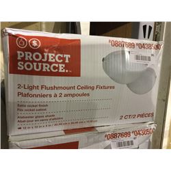 Project Source 2 Light FlushmountCeiling Fixtures- Satin Nickel Finish