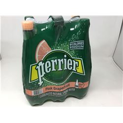 Perrier Carbonated Natural Spring Water- Pink Grapefruit (6 x 1L)
