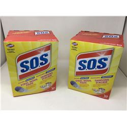 Lot of S.O.S Reusable Soap Filled Steel Wool Pads (2 x 50)