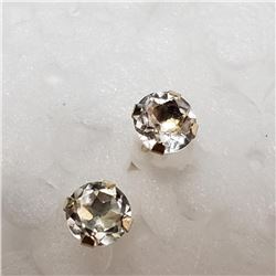 10K Yellow Gold 2 White Topaz(0.45ct) Earrings, Made in Canada, Suggested Retail Value $100