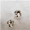 Image 1 : 10K Yellow Gold 2 White Topaz(0.45ct) Earrings, Made in Canada, Suggested Retail Value $100