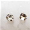 Image 2 : 10K Yellow Gold 2 White Topaz(0.45ct) Earrings, Made in Canada, Suggested Retail Value $100