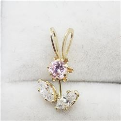 10K Yellow Gold Cubic Zirconia Pendant, Made in Canada, Suggested Retail Value $100