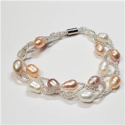 Fresh Water Pearl Magnetic Clasp 12.33G 8Inches Bracelet (~weight 12.33g), Suggested Retail Value $4
