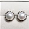 Image 1 : Silver Swanoski Crystal & Fresh Water Pearl 8.5Mm Earrings (~weight 3.1g), Suggested Retail Value $1